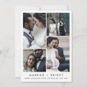 Chic Married en Bright kerstfoto Dank je Feestdagenkaart (Voorkant)