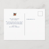 Chic Married en Merry Foto met Kerstmis Poinsettia Briefkaart (Achterkant)