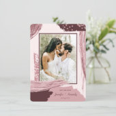 Chic Marsala Abstracte foto Verfpenseel Save The Date (Staand voorkant)