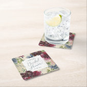 Chic Marsala Floral Waterverf Gold Vrijgezellenfee Kartonnen Onderzetters (Insitu)