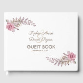 Chic Marsala Maroon Floral Waterverf Gastenboek (Voorkant)