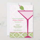 Chic Martini Bridal/Bachelorette/Birthday Invite Kaart (Voorkant)