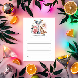 Chic Martini Cocktail Baby shower Advieskaart