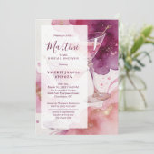 Chic Martini Tijd Glitter Bruidsdouche Kaart (Staand voorkant)