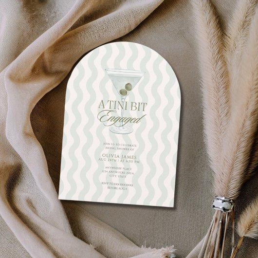 Chic martini tini bit engaged bridal shower kaart