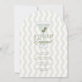 Chic martini tini bit engaged bridal shower kaart (Voorkant)