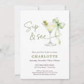 Chic Martini Tini One Gender Neutral Sip And See  Kaart (Voorkant)