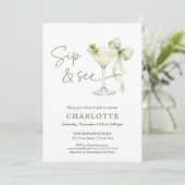 Chic Martini Tini One Gender Neutral Sip And See  Kaart (Staand voorkant)