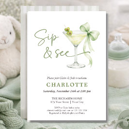 Chic Martini Tini One Gender Neutral Sip And See  Kaart