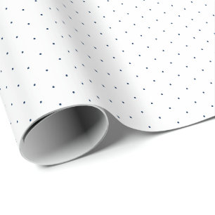 Chic marvy blue white minuscule polka stip schatti cadeaupapier