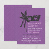 Chic Mask Silhouette Masquerade Party Uitnodiginge Kaart (Voorkant / Achterkant)