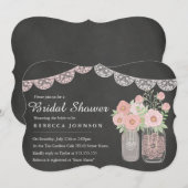 Chic Mason Jar & Chalkboard Vrijgezellenfeest uitn Kaart (Voorkant / Achterkant)