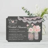 Chic Mason Jar & Chalkboard Vrijgezellenfeest uitn Kaart (Staand voorkant)