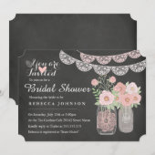 Chic Mason Jar & Chalkboard Vrijgezellenfeest uitn Kaart (Voorkant / Achterkant)