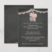 Chic Mason Jar & Chalkboard Wedding Insert kaart (Voorkant / Achterkant)