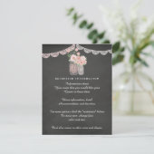 Chic Mason Jar & Chalkboard Wedding Insert kaart (Staand voorkant)