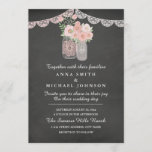 Chic Mason Jar & Chalkboard Wedding Invitation Kaart<br><div class="desc">Producten in de Little Bayleigh Store.</div>