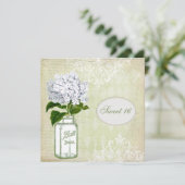 Chic Mason Jar & Hydrangea Sweet 16 Kaart (Staand voorkant)