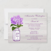 Chic Mason Jar & Paars Hydrangea Sweet 16 Kaart (Achterkant)