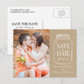 Chic Mason Jar sparen het Briefkaart van de Datum (Voorkant / Achterkant)