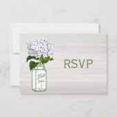 Chic Mason Jar & White Hydrangea RSVP (Voorkant)