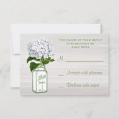 Chic Mason Jar & White Hydrangea RSVP (Achterkant)