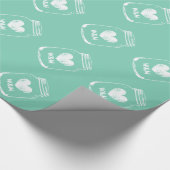 Chic mason jar wrappaper uit mint-rustig land cadeaupapier (Hoek)
