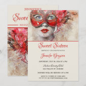 Chic Masquerade Ball Birthday Uitnodiging (Voorkant / Achterkant)