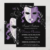 Chic Masquerade Carnival Birthday Uitnodiging (Voorkant / Achterkant)