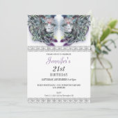 Chic Masquerade maskeert Birthday Uitnodiging (Staand voorkant)