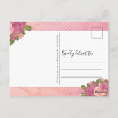 Chic Mauve Floral Waterverf Bruid Dank u Briefkaart (Achterkant)