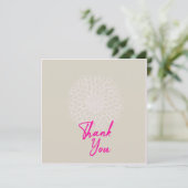 Chic Mauve Grey Floral and Pink Text Bedankkaart (Staand voorkant)