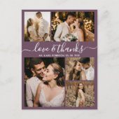 Chic Mauve Love and Bedankt Weddenschap Bedankt Briefkaart (Voorkant)