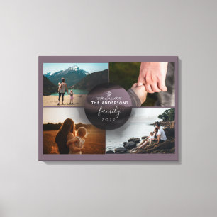 Chic Mauve Ornamental 4 Foto's Collage Canvas Afdruk