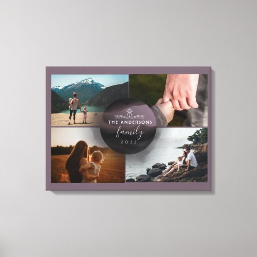 Chic Mauve Ornamental 4 Foto's Collage Canvas Afdruk (Voorkant)