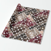 Chic Mauve Taupe Beige Maroon Red Circles Patroon Cadeaupapier (Uitgerold)
