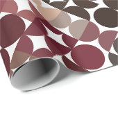 Chic Mauve Taupe Beige Maroon Red Circles Patroon Cadeaupapier (Rol Hoek)