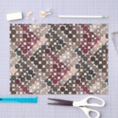 Chic Mauve Taupe Beige Maroon Red Circles Patroon Tissuepapier (Craft)