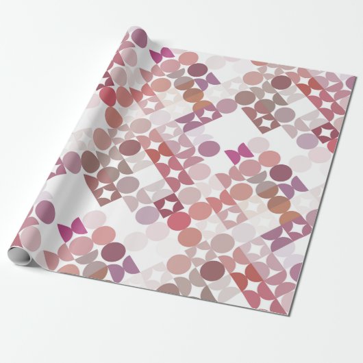 Chic Mauve Taupe Dusty Roos Circles Art Patroon Cadeaupapier (Uitgerold)