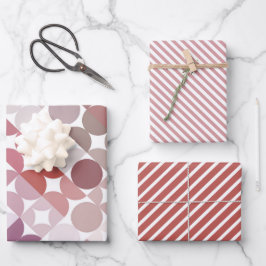 Chic Mauve Taupe Dusty Roos Circles Art Patroon Inpakpapier Vel