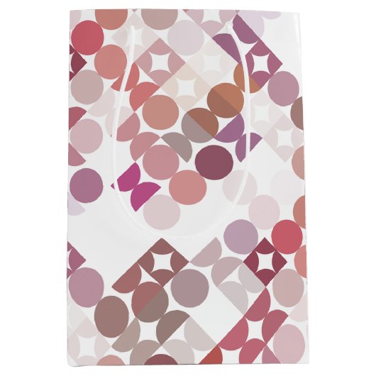 Chic Mauve Taupe Dusty Roos Circles Art Patroon Medium Cadeauzakje (Voorkant)