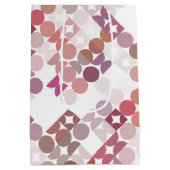 Chic Mauve Taupe Dusty Roos Circles Art Patroon Medium Cadeauzakje (Achterkant)