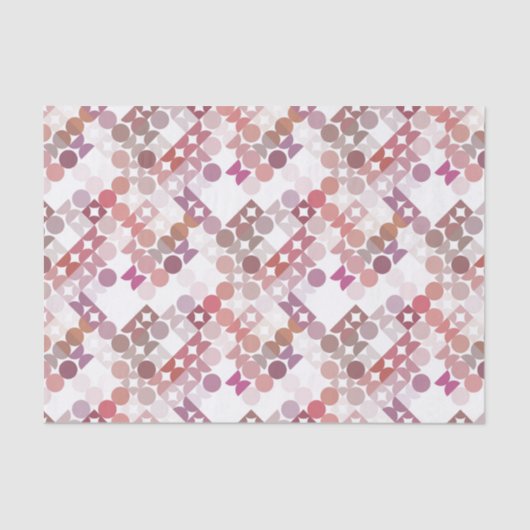 Chic Mauve Taupe Dusty Roos Circles Art Patroon Tissuepapier (Voorkant)