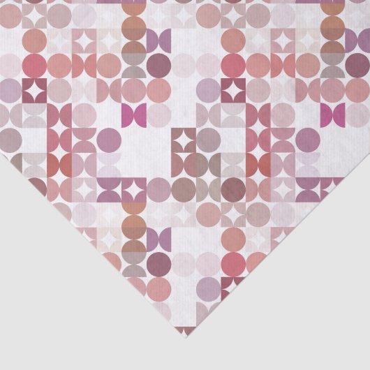 Chic Mauve Taupe Dusty Roos Circles Art Patroon Tissuepapier (Detail)