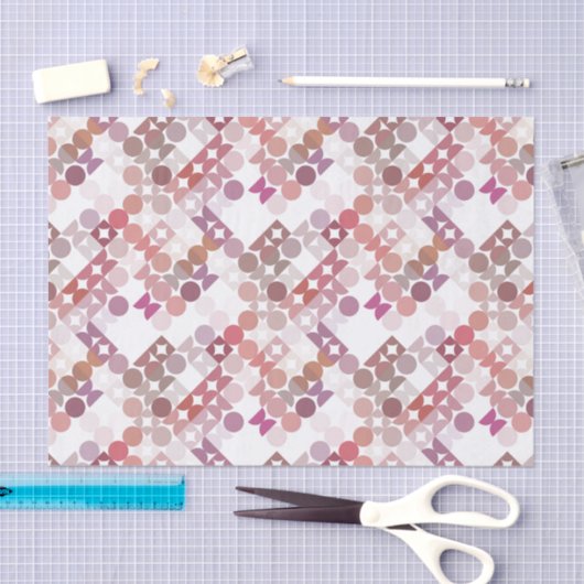 Chic Mauve Taupe Dusty Roos Circles Art Patroon Tissuepapier (Craft)