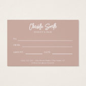 Chic Mauve Voucher Cadeaubon Visitekaartje (Achterkant)