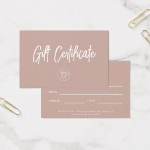 Chic Mauve Voucher Cadeaubon Visitekaartje