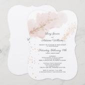 Chic Mauve Wash Gold Leaves Gold Dust Wedding Kaart (Voorkant / Achterkant)