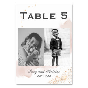 Chic Mauve Wash Gold Spletters Weddenfoto Kaart