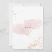 Chic Mauve Waterverf Gold Spletters Wedding Kaart (Achterkant)